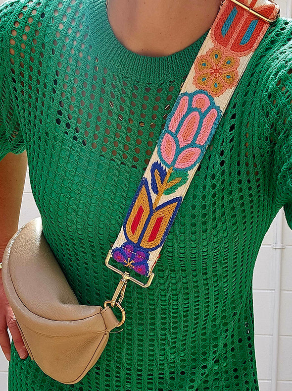 Floral Crochet Bag Strap